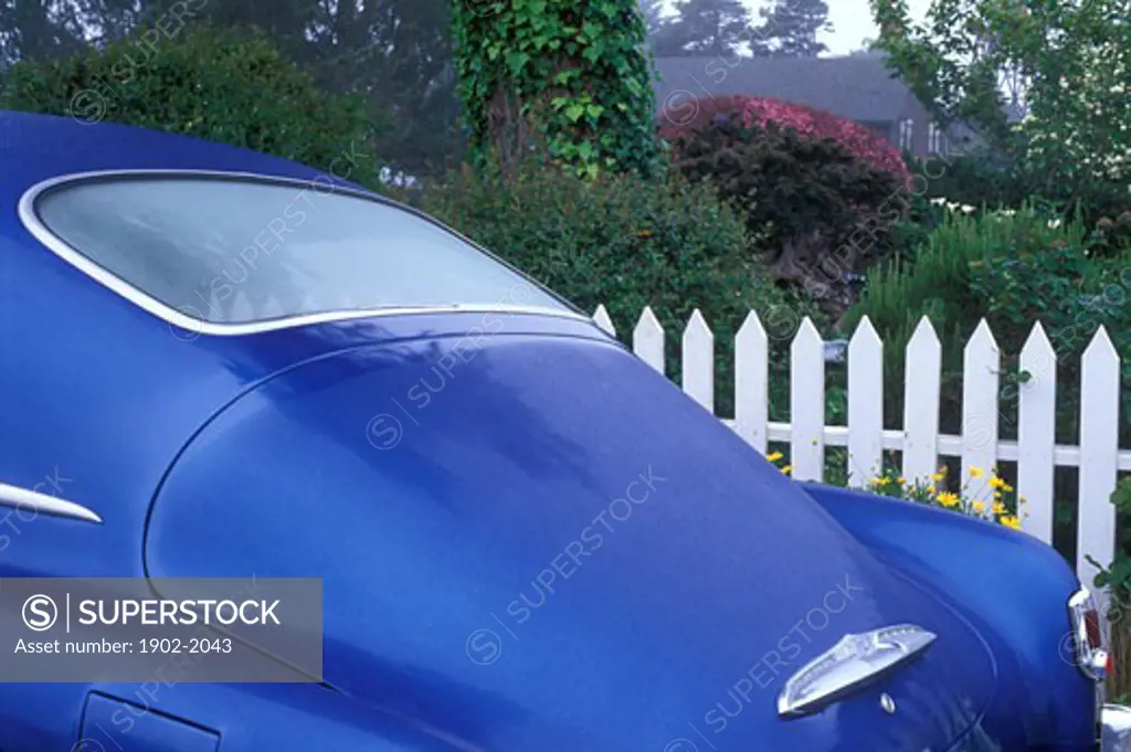 USA California Mendocino close-up of antique car