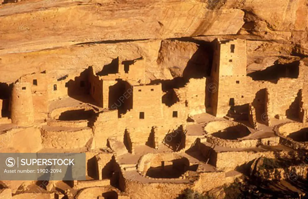 USA Colorado Mesa Verde National Park Cliff  Palace cliff dwellings of the Anasazi AD 1200