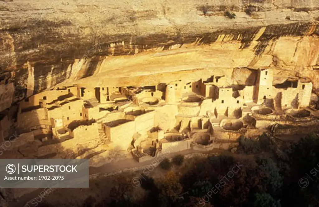USA Colorado Mesa Verde National Park Cliff Palace cliff dwellings of the Anasazi AD 1200