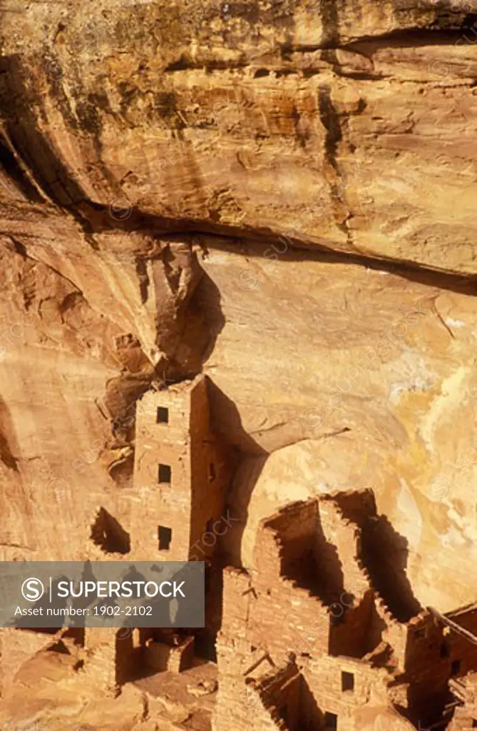 USA Colorado Mesa Verde National Park Square Tower House cliff dwellings of the Anasazi AD 1200