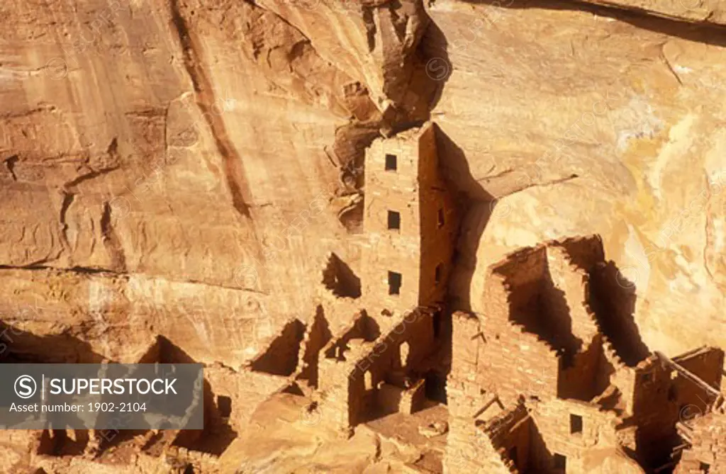 USA Colorado Mesa Verde National Park Square Tower House cliff dwellings of the Anasazi AD 1200