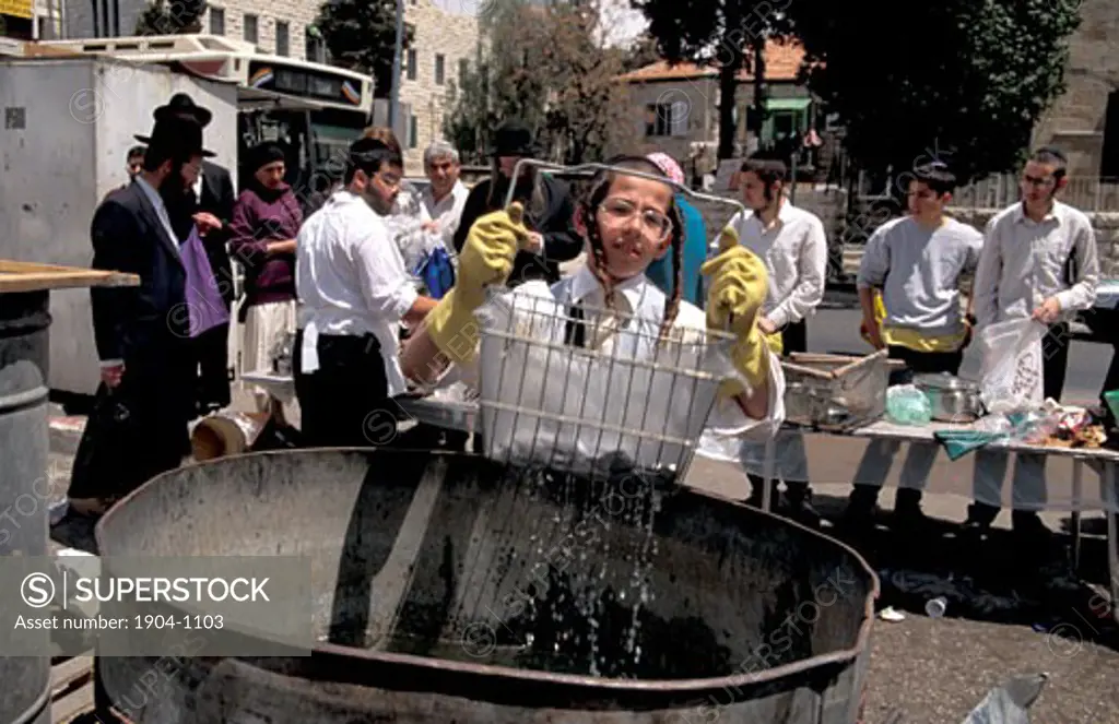 Jerusalem the purification of the dishes before Passover