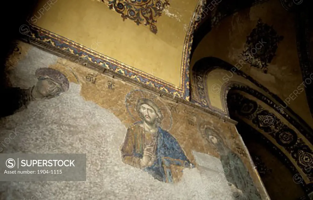 Turkey Istanbul Byzantine mosaic at the Ayasofya Basilica