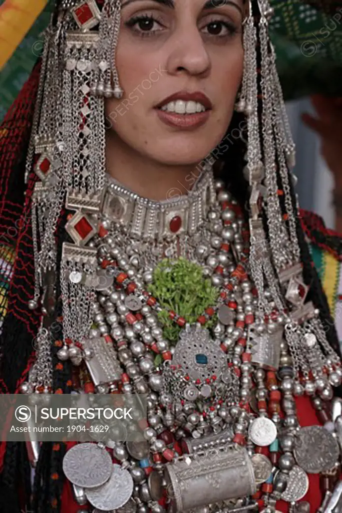 Yemenite Jewish bride in traditional dress