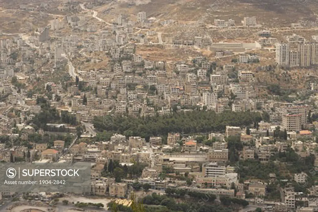 The Palestinian city Nablus as seen from Mount Ebal