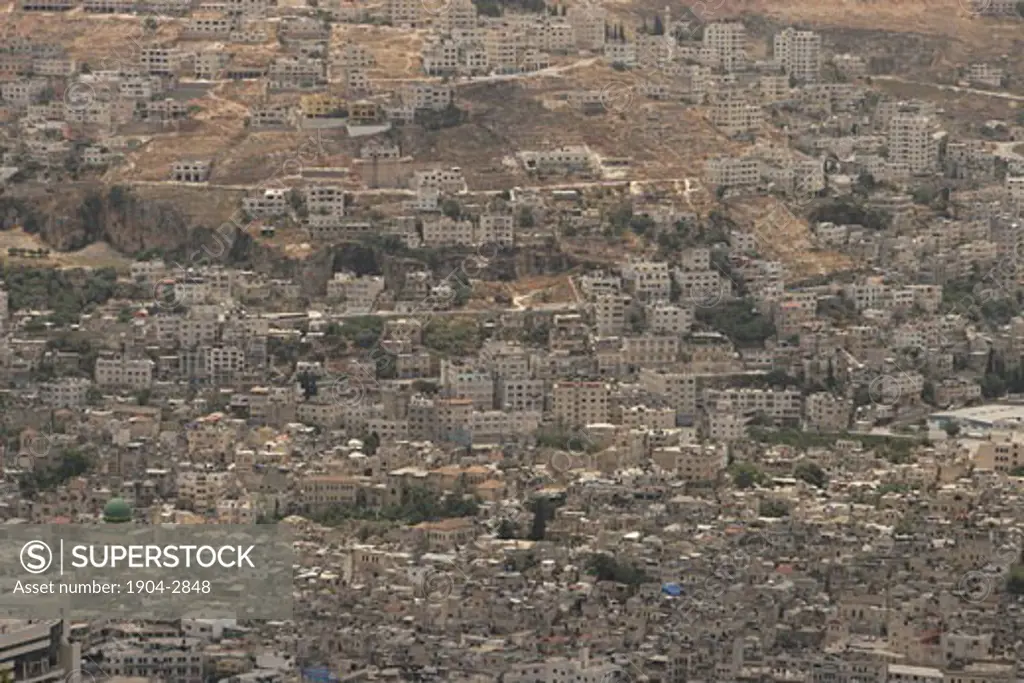 The Palestinian city Nablus as seen from Mount Ebal