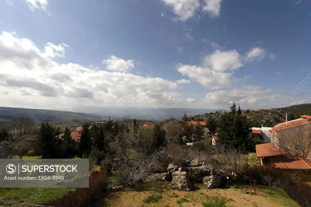 Moshav Neve Ativ at the foothill of Mount Hermon