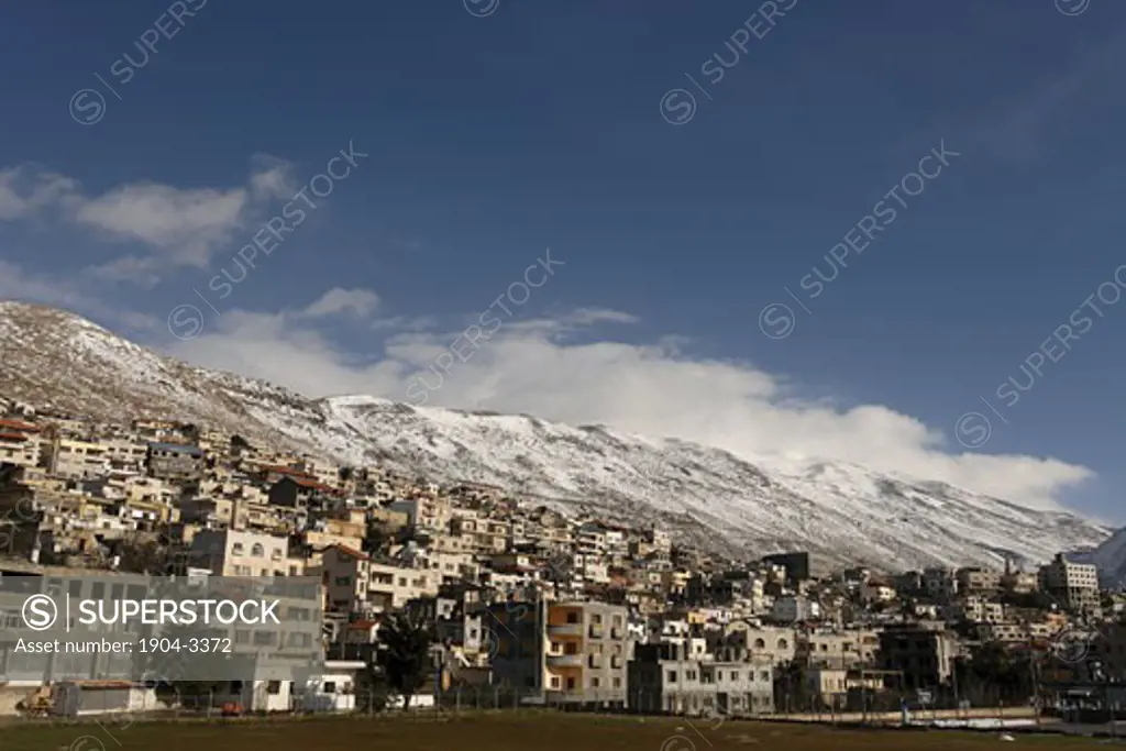 Druze village Majdal Shams at the foothill of Mount Hermon
