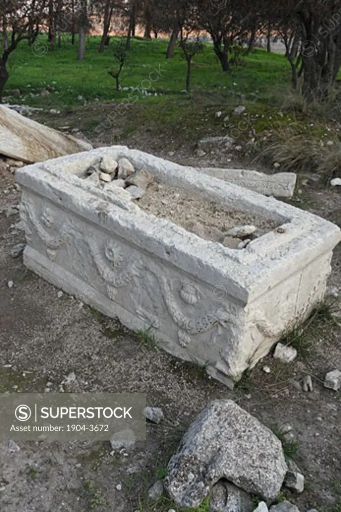 Roman sarcophagus in Tel Kadesh