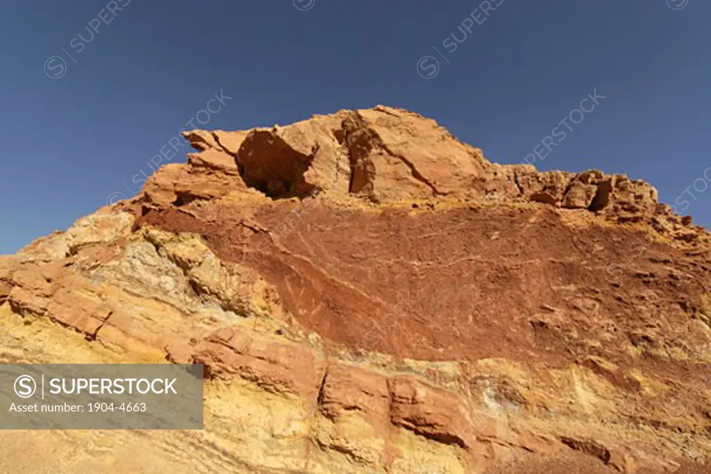 Coloured rock formations in Ramon crater