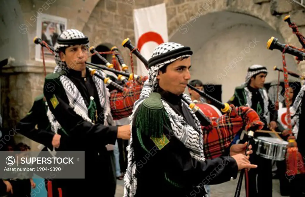 Palestinian band at  the annual Palestinian pilgrimage to Nabi Musa