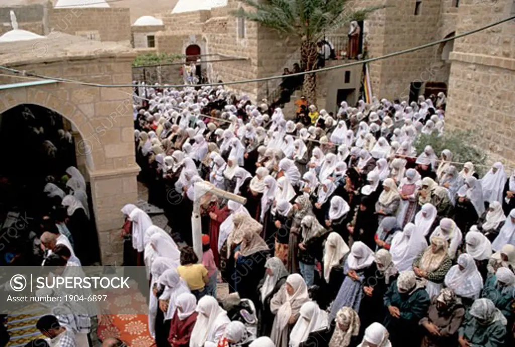 The Judean desert women praying at Nabi Musa