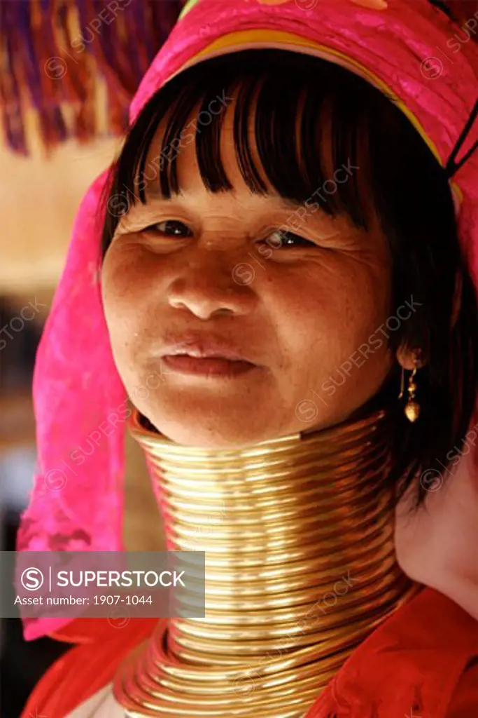 One Padong woman in the area of Doi Tung  in the Golden Triangle