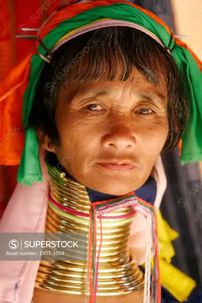 One Padong woman in the area of Doi Tung  in the Golden Triangle