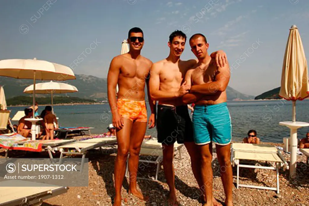 Young guys of Budva on the beach