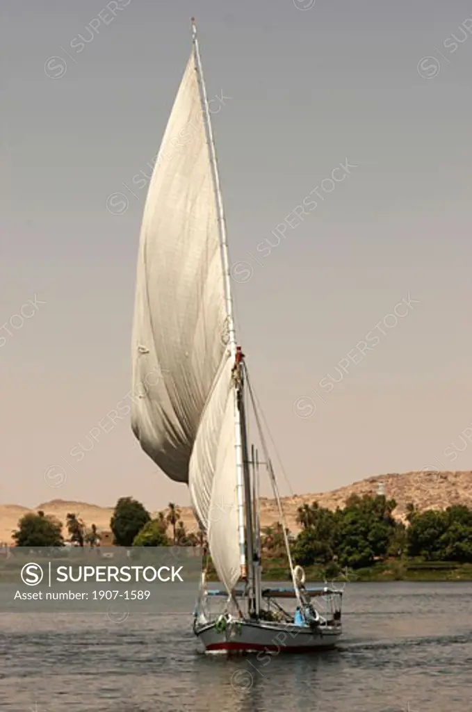 Felucca on the Nile in Assouan South Egypt