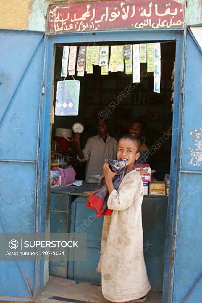 A child at the groceries store in Daraw South Egypt