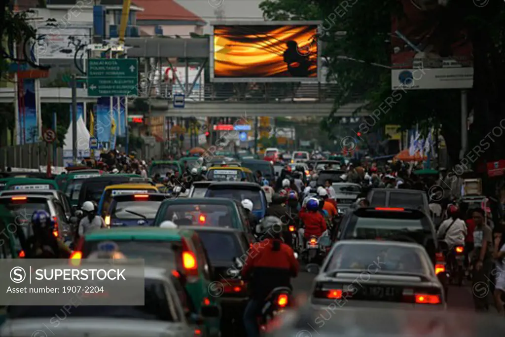 Traffic jam in Bandoung Java Indonesia