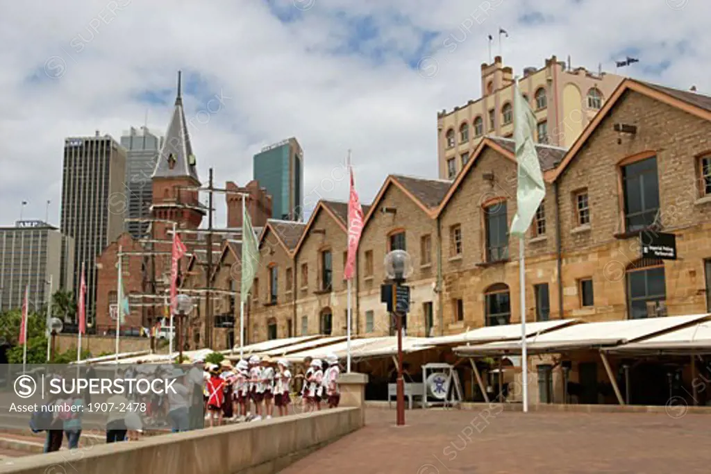 Sightseeing on the City  from the old quartier The Rocks  Sydney  New South Wales  Australia