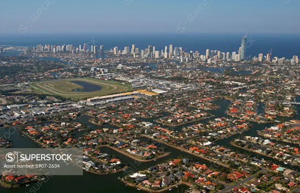The Gold Coast and the city of Surfers Paradise  Queensland  Australia