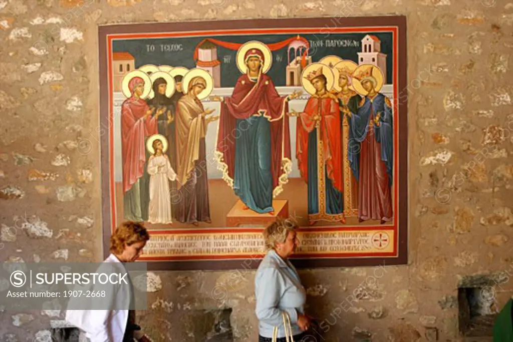 The inside of the Saint-Nicolas monastery Meteores Greece