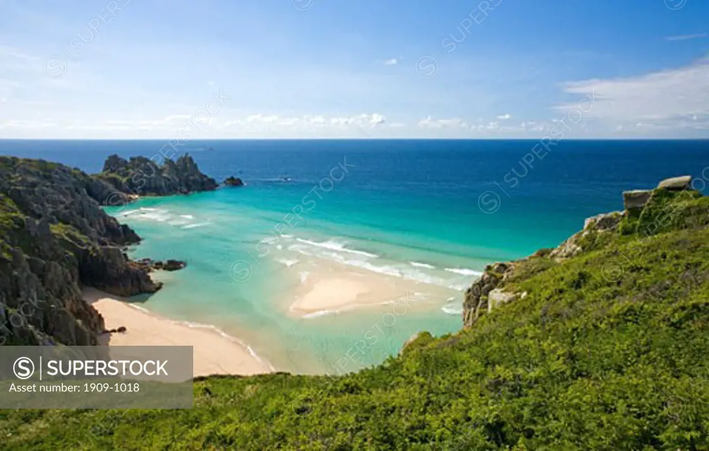Pednvounder Beach near  Porthcurno Cornwall England GB Great Britain UK United Kingdom British Isles Europe EU