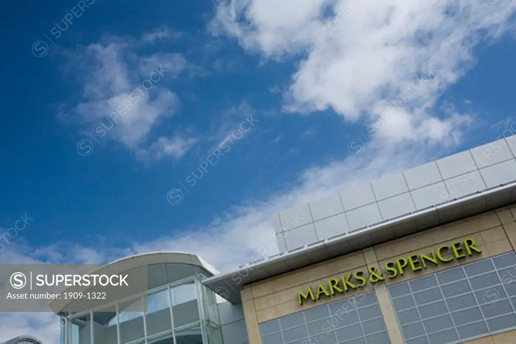 Marks and Spencer Store Cribbs Causeway Bristol on a sunny summers day England United Kingdom GB Great Britain British Isles Europe EU