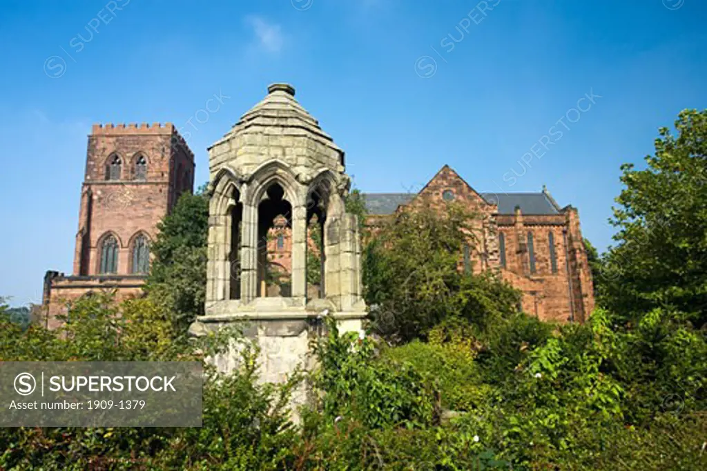 Shrewsbury Abbey was founded in 1083 by Roger de Montgomery and stands in Abbey Foregate Shrewsbury Shropshire England UK United Kingdom GB Great Britain British Isles Europe EU