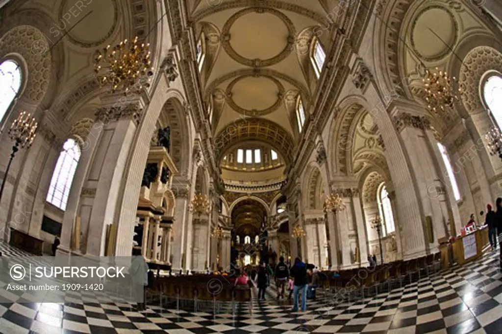 St Pauls Cathedral interior and dome London England  UK United Kingdom GB Great Britain British Isles Europe EU