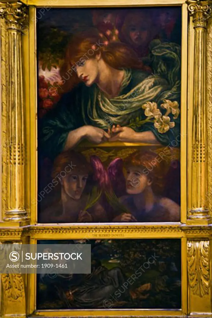 Blessed Damozel by Dante Gabriel Rossetti 1873-1880 in the interior of the Lady Lever Gallery in Port Sunlight Model Village Wirral Peninsula Merseyside England UK United Kingdom GB Great Britain British Isles Europe EU