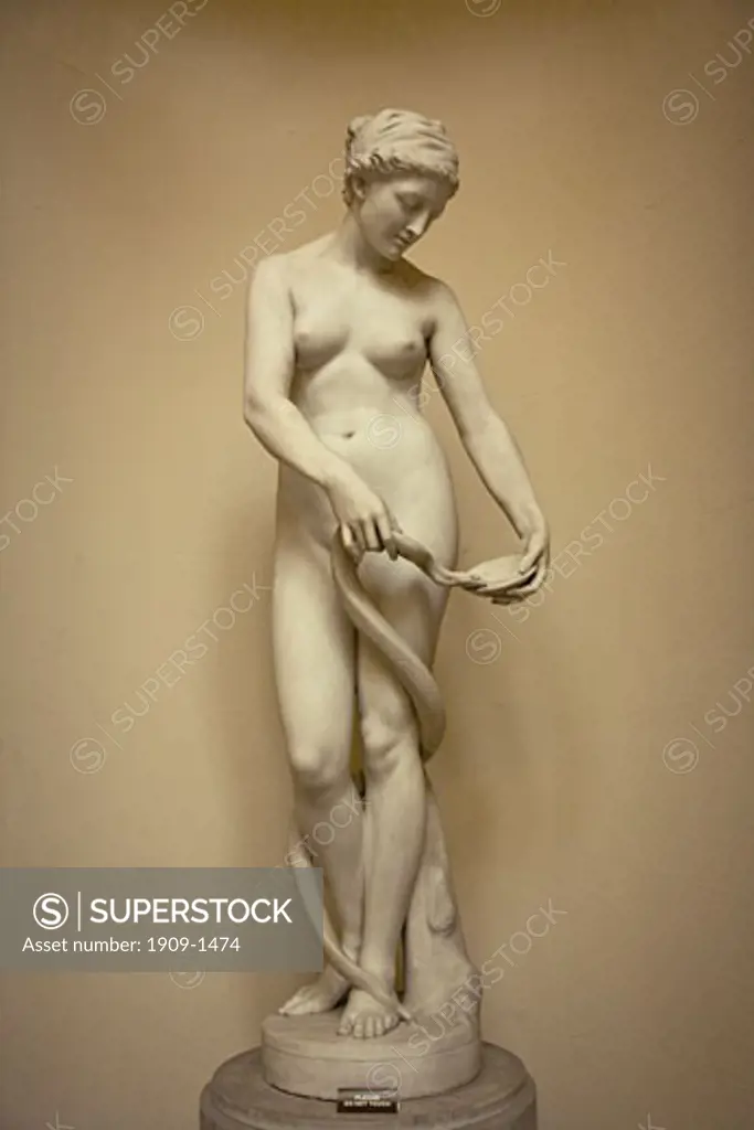 Statue of Hygeia by Von Weber 1892  in the interior of the Lady Lever Gallery in Port Sunlight Model Village Wirral Peninsula Merseyside England UK United Kingdom GB Great Britain British Isles Europe EU