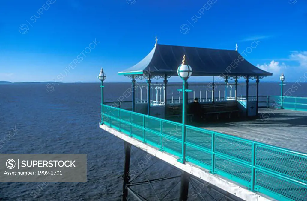 Clevedon Pier and River Severn Somerset England UK United Kingdom GB Great Britain Europe