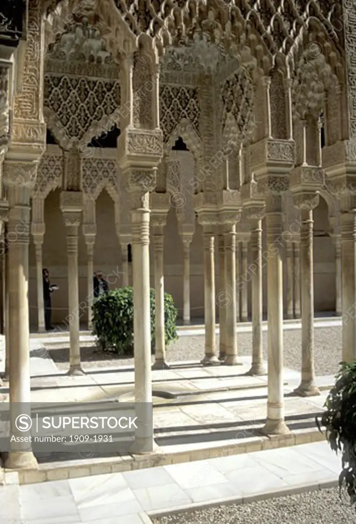 Patio of the Lions Alhambra Granada Andalucia Spain Europe