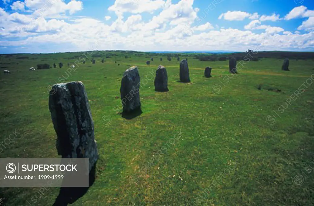The Hurlers Stone Circle Bodmin Moor Cornwall South West England UK GB United Kingdom Great Britain British Isles