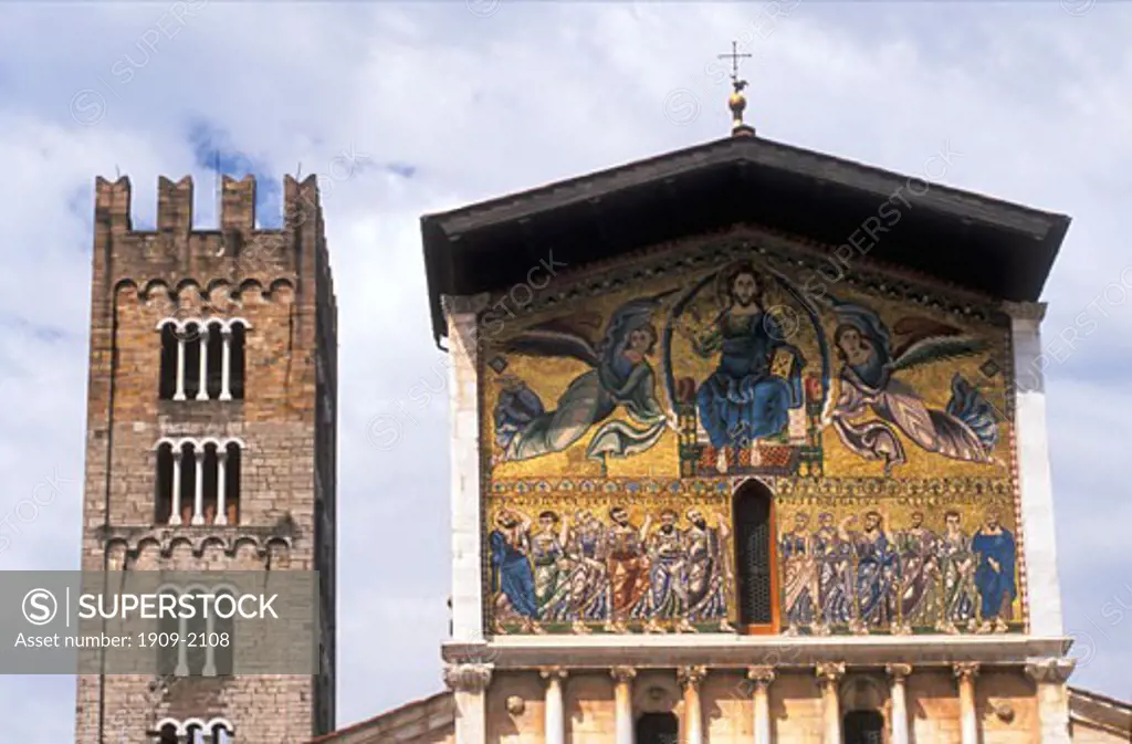 Lucca San Frediano Church 13th Century Ascension mosaic by Berlinghieri Lucca Tuscany Italy Europe
