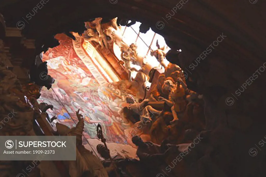 Toledo Cathedral Transparente baroque altarpiece by Narciso Tome is made of marble jasper and bronze illuminated by a skylight Toledo Spain Espana Europe EU