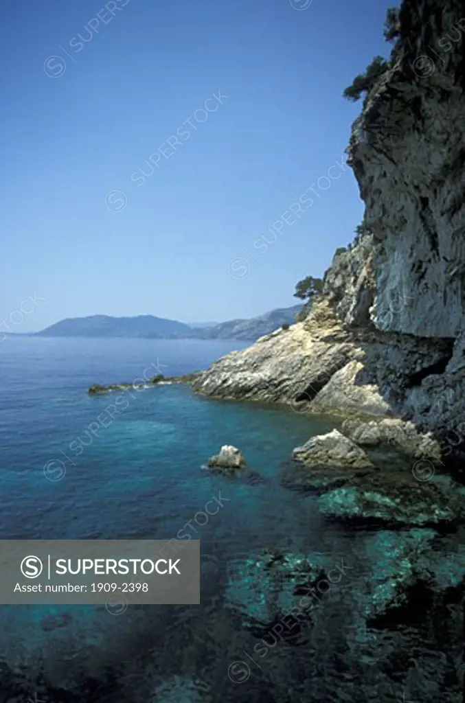 Greek Islands Papanikolis Cave Meganissi Islet Ionian Sea Greece Papanikolis cave named after the submarine hidden here from the Germans in 1941 by the Allies