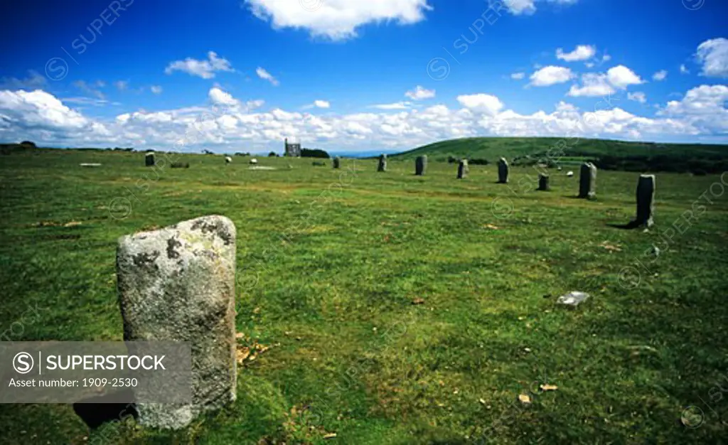 The Hurlers Stone Circle Bodmin Moor Cornwall South West England UK GB United Kingdom Great Britain British Isles  Europe EU