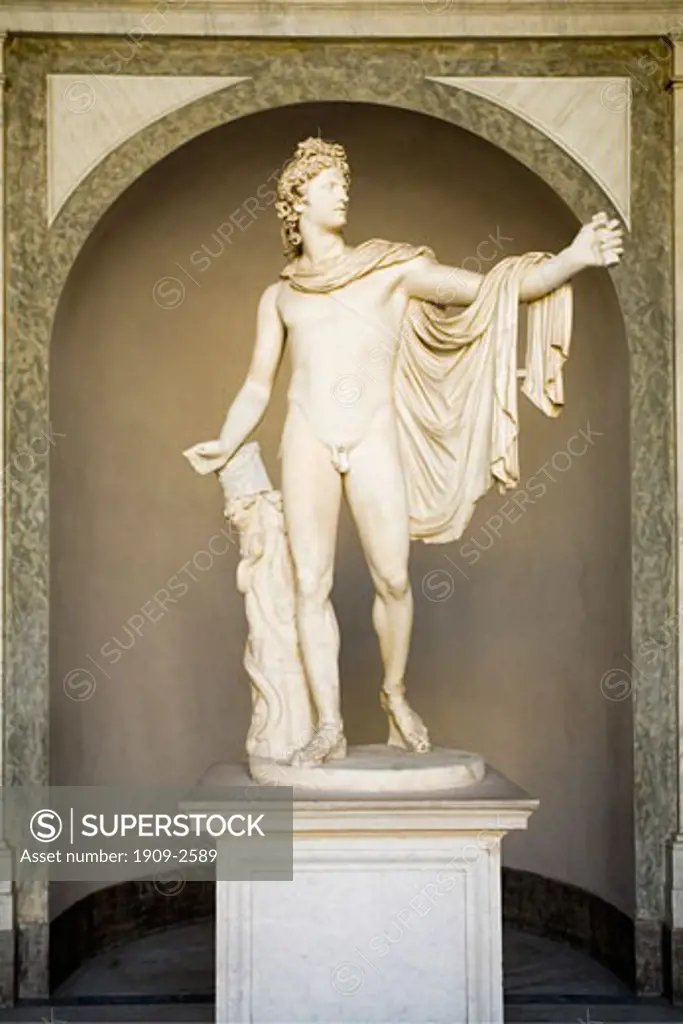 Vatican Museum Apollo del Belvedere roman statue a copy of the Greek original Rome Italy italia Europe EU