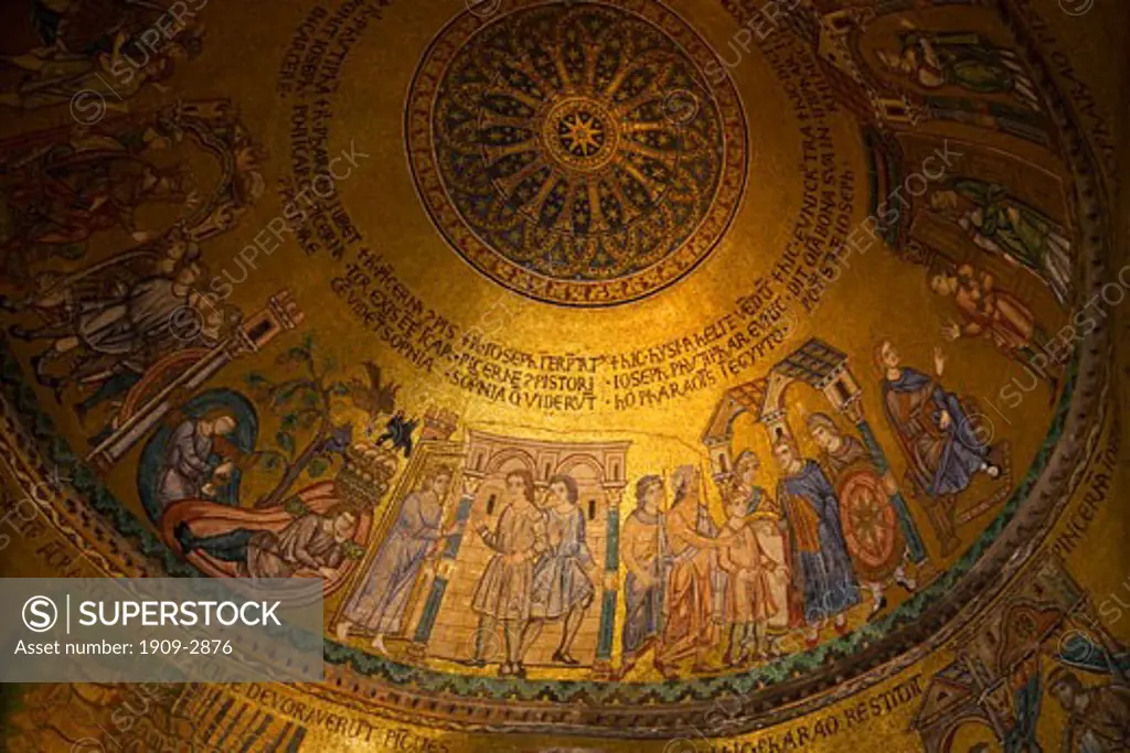 St Saint Marks Marks San Marco interior 13th thirteenth century C golden mosaics in the atrium Venice Veneto Italy Europe EU