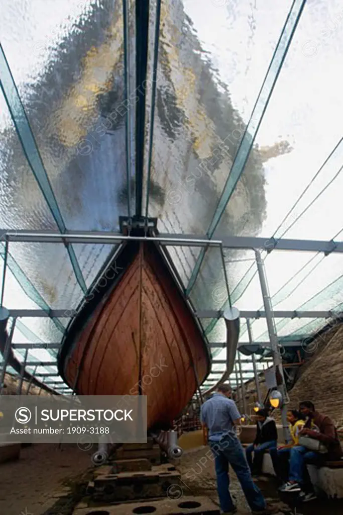 SS Great Britain the worlds first large iron ship hull and prow in dry dock Bristol Avon Somerset England UK United Kingdom GB Great Britain British Isles Europe EU Launched in 1843  the ship set new standards in engineering  reliability and speed