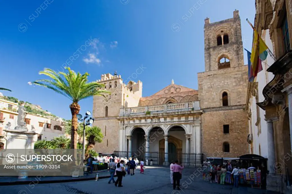Monreale Cathedral near Palermo exterior view Sicily Italy Europe EU