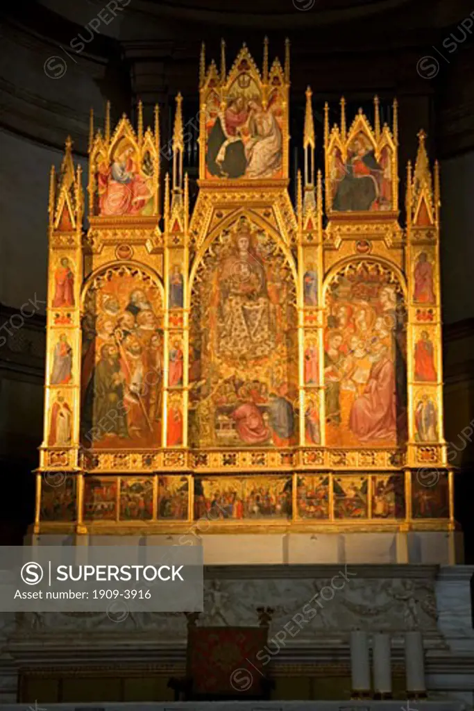 Montepulciano Duomo Cathedral Assumption of the Virgin triptych by Taddeo di Bartolo dates from 1401 Tuscany Italy Italia Europe