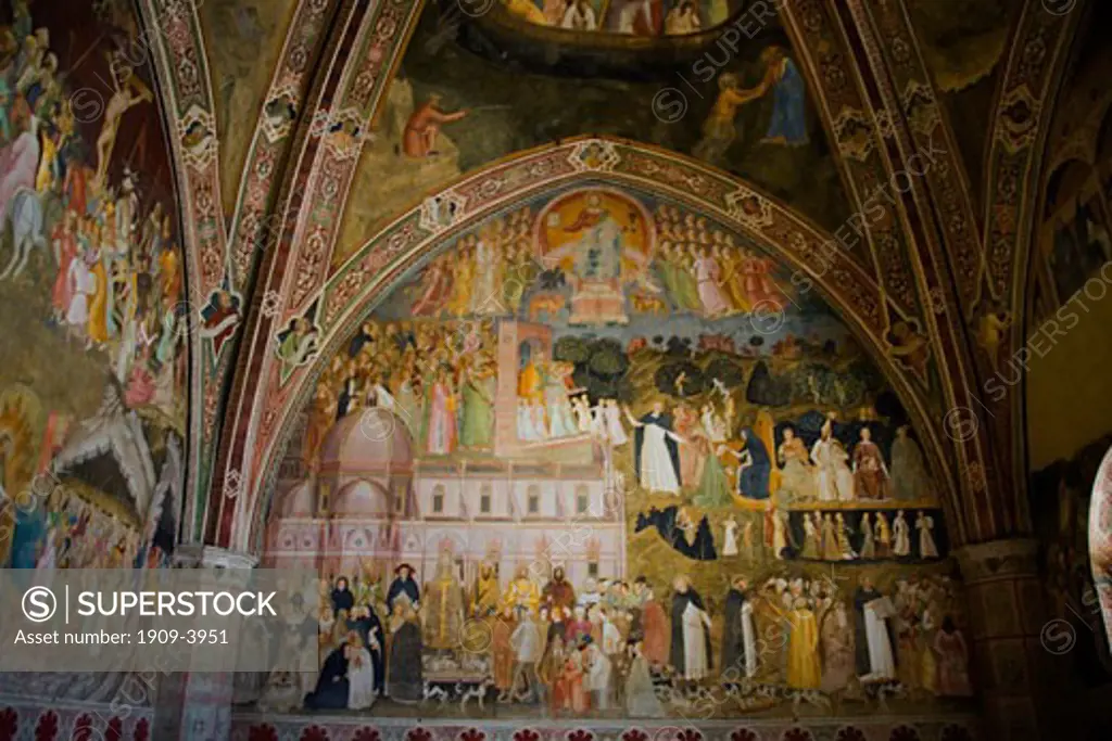 Florence Santa Maria Novella Spanish Chapel Capelloni degli Spagnoli wall showing the Allegory of the Church and of the Dominican Order by Andrea di Bonaiuto 1365 to 1367 Florence Tuscany Toscana Italy Italia Europe EU