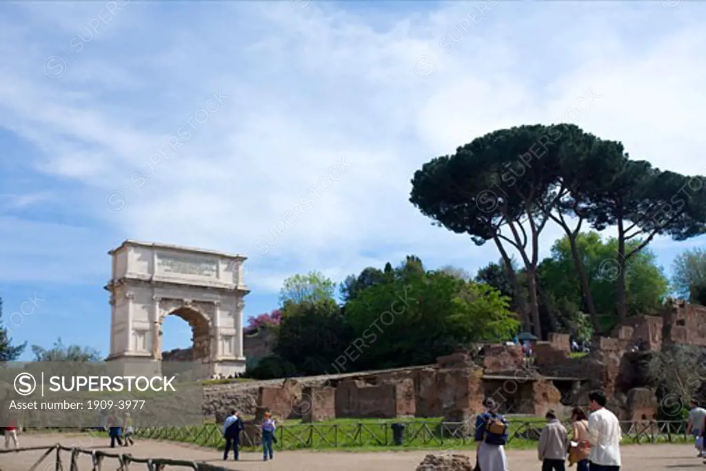 Arch of Titus in The Roman Forum in Rome Italy Italia Europe EU