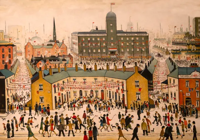 VE Day, LS Lowry, 1945,