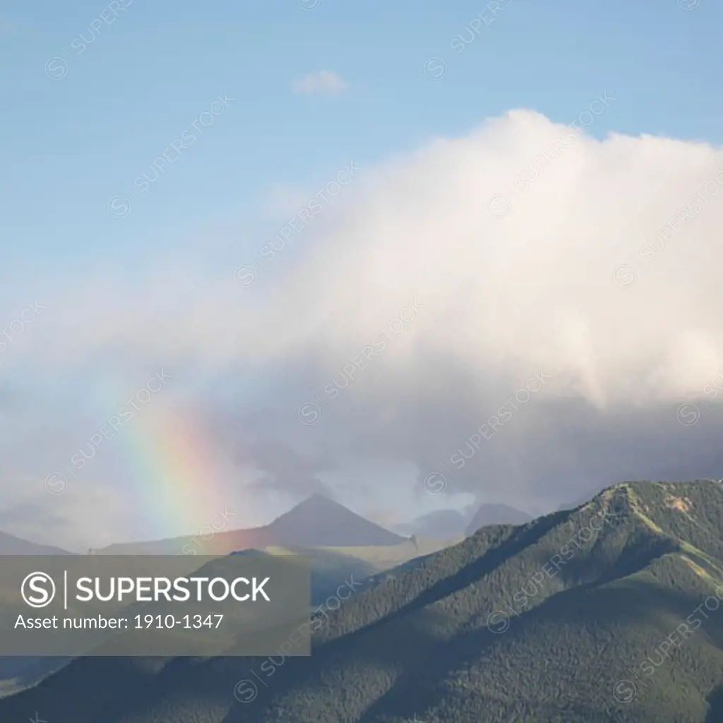 Rainbow over Centennial Ridge and Kananaskis Country CANADA Alberta