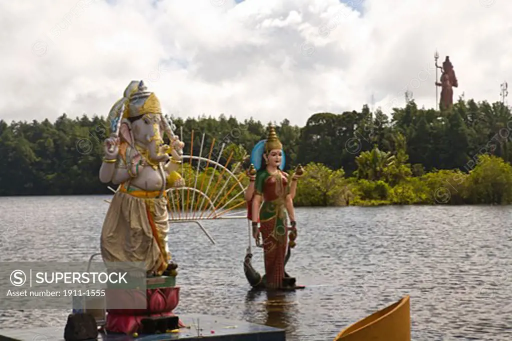 Grand Bassin-sacred Hindu site  giant Shiva statue 108 meters high  Maha Shivaratri temple  Mauritius  Africa