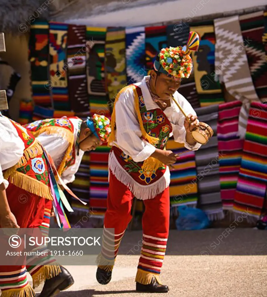 Papantla Fliers from Veracruz  Folkloric Show  Golden Zone  Mazatlan  Sinaloa State  Mexico