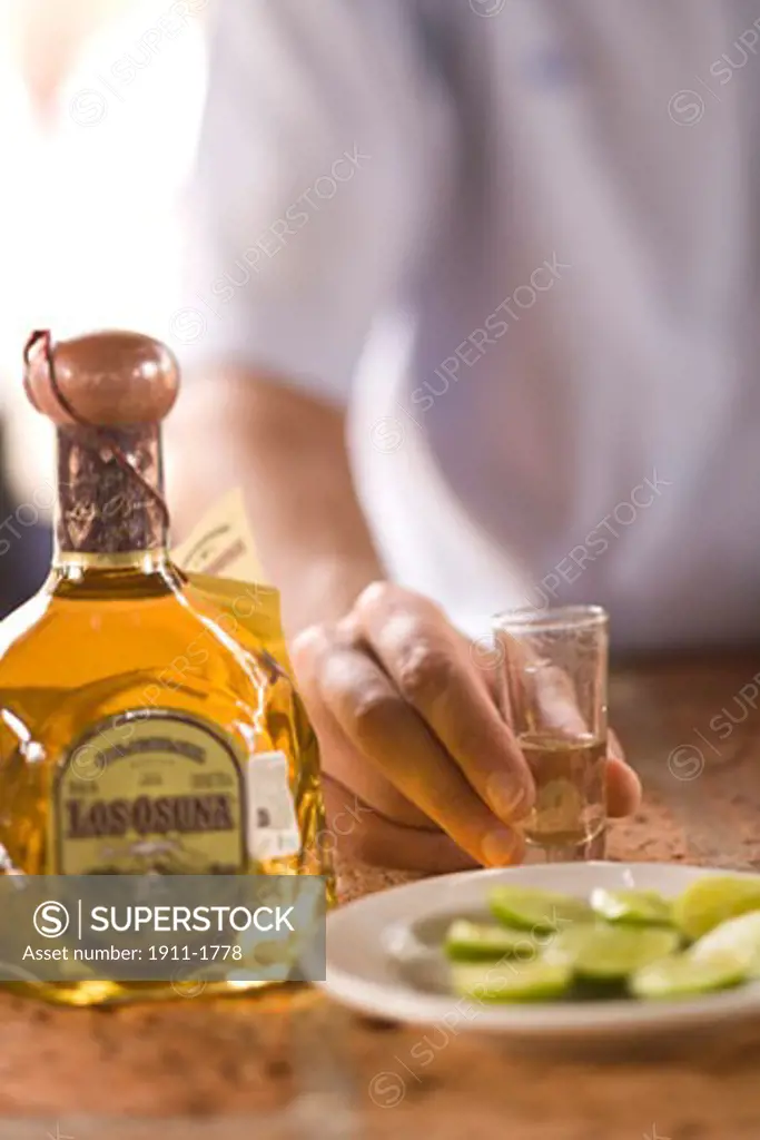 men drinking  Los Osuna  Tequila Farm  Distillery since 1876 La Noria near Mazatlan  Sinaloa State  Mexico